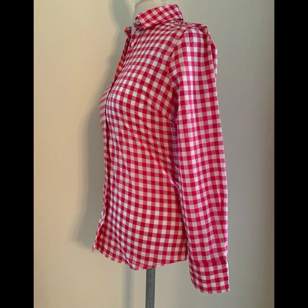 💕BNWT Cute Pink/White Gingham Print Shirt - Picture 8 of 8